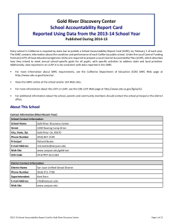 Gold River Discovery Center School Accountability Report Card