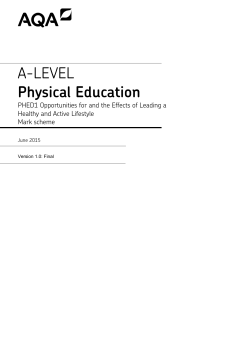 A level Physical Education Mark scheme Unit 01