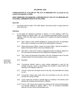 BYLAW NO: 2434 - City of Medicine Hat
