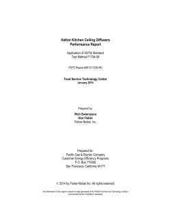Halton Kitchen Ceiling Diffusers Performance Report