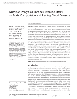 Nutrition Programs Enhance Exercise Effects on Body