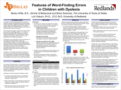 Features of Word-Finding Errors in Children with Dyslexia