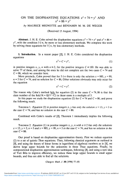 On the diophantine equations x2 + 74 = y5 and x2 + 86 = y5