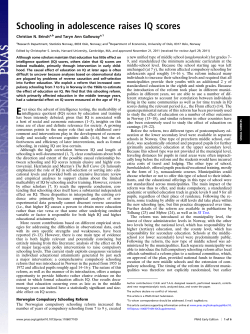 Schooling in adolescence raises IQ scores