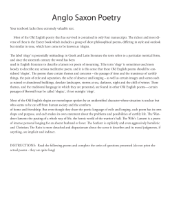 Anglo Saxon Poetry