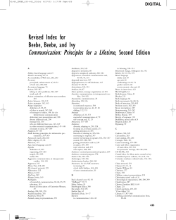 Revised Index for Beebe, Beebe, and Ivy