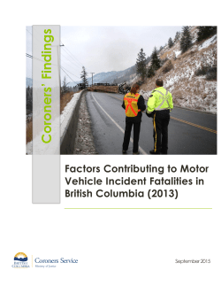 Factors Contributing to Motor Vehicle Incident Fatalities in BC (2013)