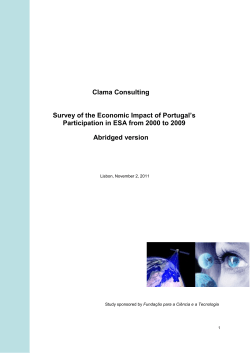 Survey of the Economic Impact of Portugal`s Participation in ESA