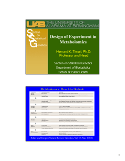 Design of Experiment in Metabolomics