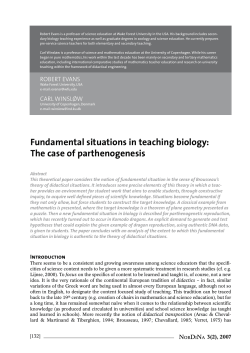 Fundamental situations in teaching biology
