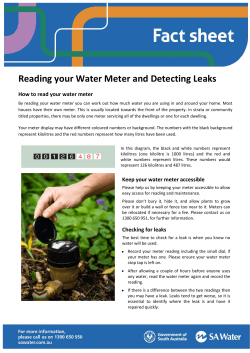 Reading your Water Meter and Detecting Leaks