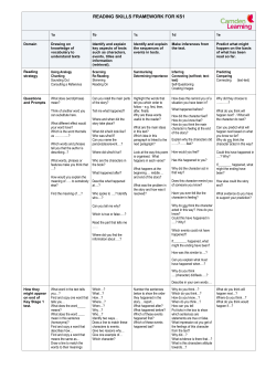 reading skills framework for ks1 - the Camden Schools Services