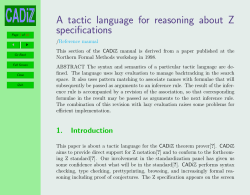 A tactic language for reasoning about Z specifications