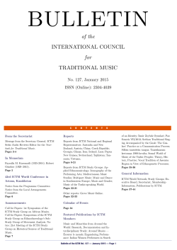 Bulletin of the ICTM 127 - January 2015