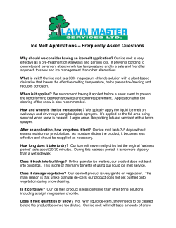 Ice Melt Applications &ndash; Frequently Asked Questions