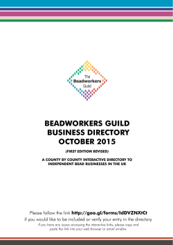 BEADWORKERS GUILD BUSINESS DIRECTORY OCTOBER 2015