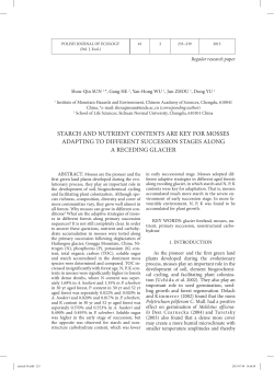 starch and nutrient contents are key for mosses adapting to different