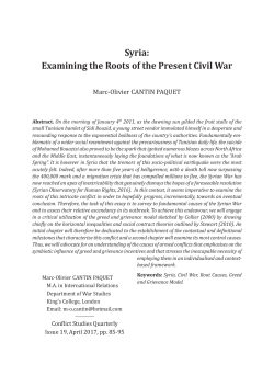 Syria: Examining the Roots of the Present Civil War