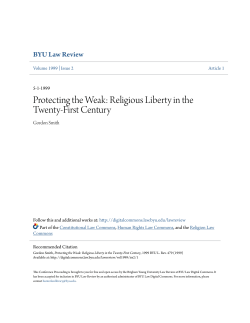 Protecting the Weak: Religious Liberty in the Twenty