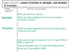Decimals Fractions