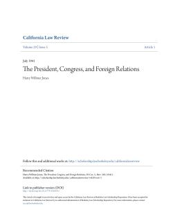The President, Congress, and Foreign Relations