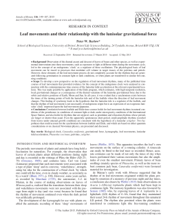 Leaf movements and their relationship with the
