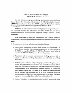 US Dollar-Euro swap agreement - Federal Reserve Bank of New York
