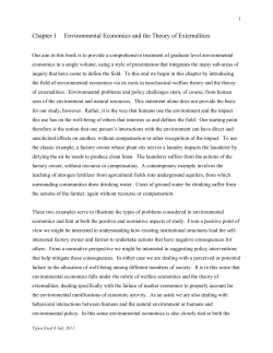 Chapter 1 Environmental Economics and the Theory of Externalities