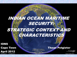 Indian Ocean Maritime Security: Strategic Context and Characteristics
