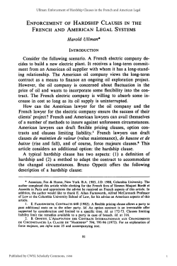 Enforcement of Hardship Clauses in the French and American Legal
