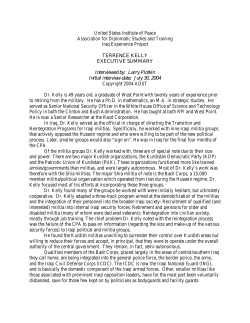 Iraq Oral Histories: Terrence Kelly