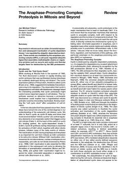 Review The Anaphase-Promoting Complex: Proteolysis in Mitosis