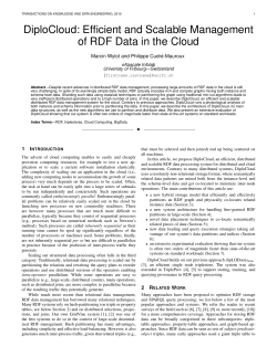 DiploCloud: Efficient and Scalable Management of RDF Data in the