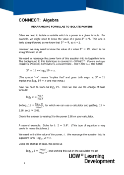 rearranging formulae to isolate powers