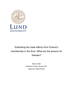 Estimating the trade effects from Finland`s membership in the Euro