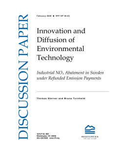 Innovation and Diffusion of Environmental Technology: Industrial