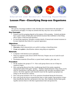 Lesson Plan&mdash;Classifying Deep-sea Organisms