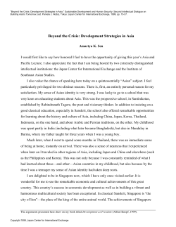 Beyond the Crisis: Development Strategies in Asia