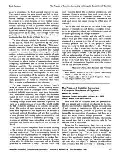 The Process of Question Answering - Association for Computational