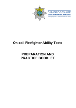 On-call Firefighter Ability Tests PREPARATION AND PRACTICE