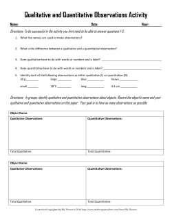 Qualitative and Quantitative Observations Activity