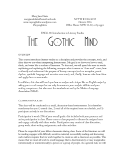 The Gothic Mind syllabus - English Department UCSB