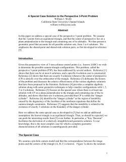 Special Case of the Perspective 3-Point Problem
