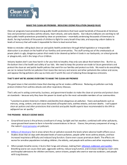 MAKE THE CLEAN AIR PROMISE: REDUCING