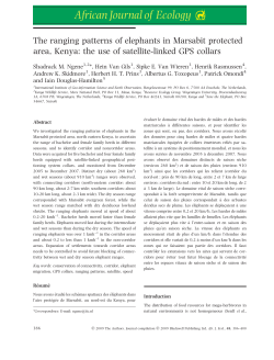 The ranging patterns of elephants in Marsabit protected area, Kenya