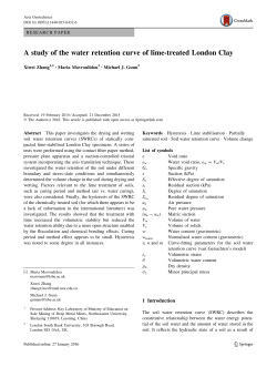 A study of the water retention curve of lime