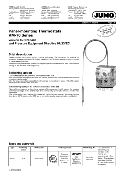 Panel-mounting Thermostats KM-70 Series