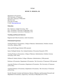 Vitae - Department of Economics - The University of Tennessee