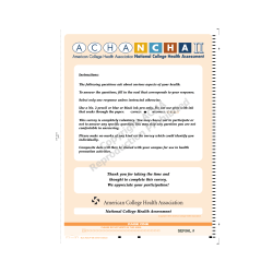 ACHA-NCHA II SAMPLE PAPER SURVEY