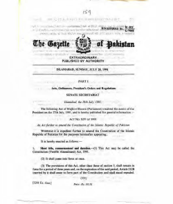 The Constitution (Twelfth Amendment) Act, 1991 (Act No. XIV of 1991)